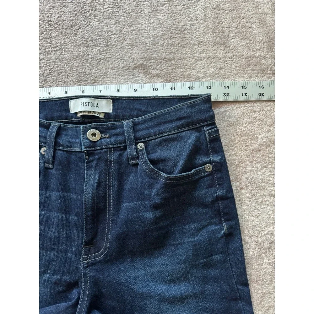 Pistola Womens‎ Mid Rise Blue Denim Skinny Raw Hem Size 26